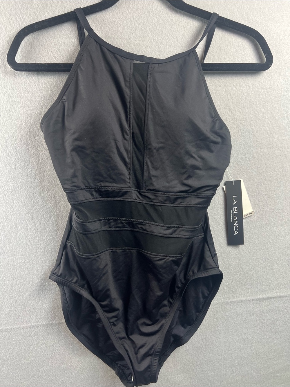La Blanca Black High-Neck One-Piece with Contour Panels
